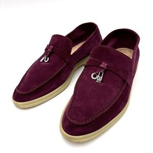 Loro Piana Summer Charm Walk Loafers- Burgundy